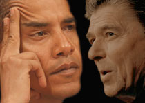 Barack Obama y Ronald Reagan