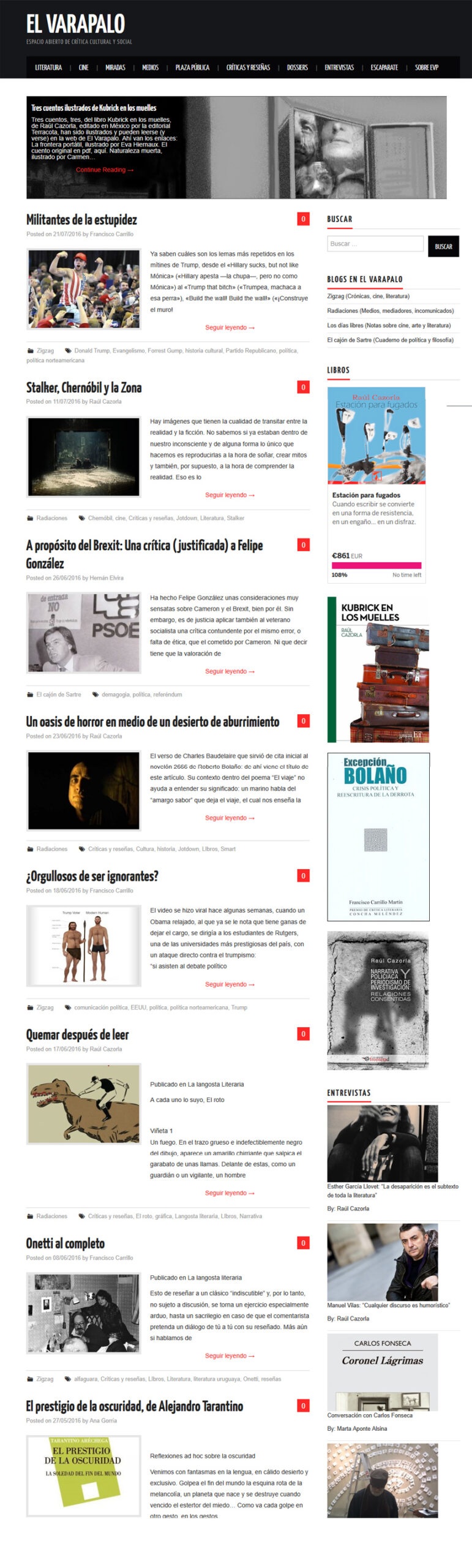 2016 última portada de El Varapalo antes de la expulsión